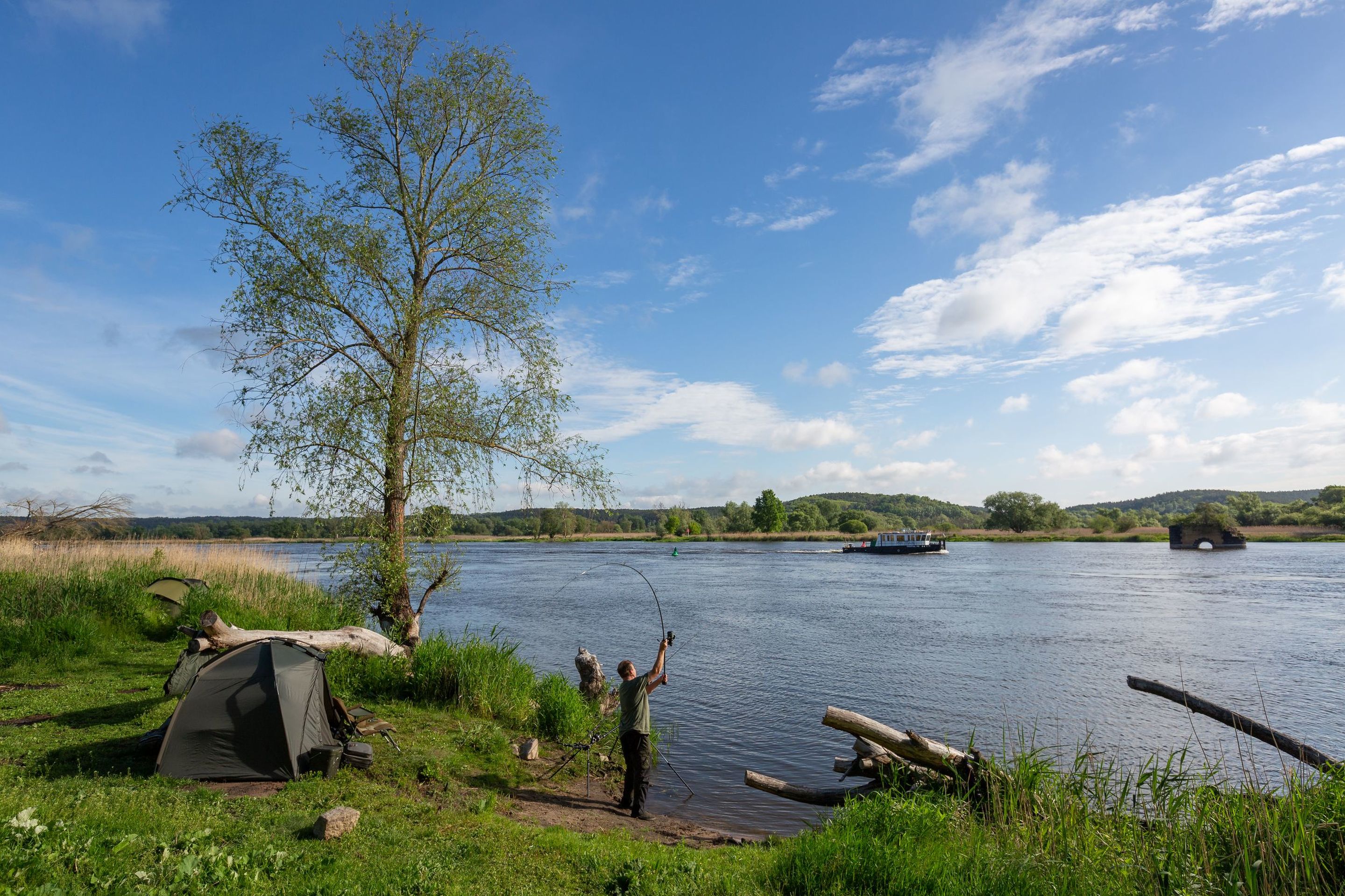 Oder, Welsangeln, Foto: Florian Läufer